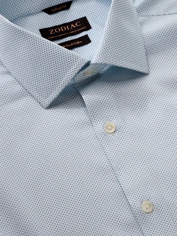 Bassano Sky Printed Single Cuff Tailored Fit Classic Formal Cotton Shirt