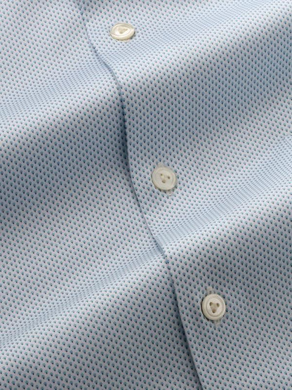 Bassano Sky Printed Single Cuff Tailored Fit Classic Formal Cotton Shirt