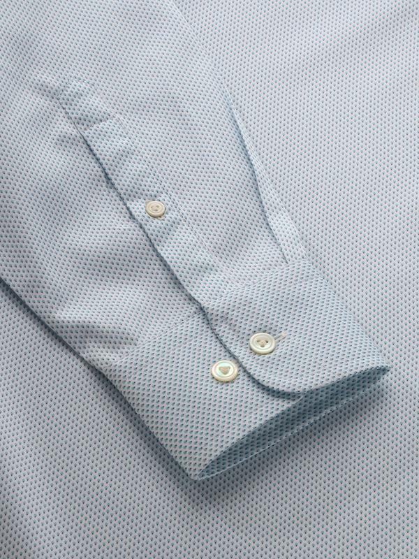 Bassano Sky Printed Single Cuff Tailored Fit Classic Formal Cotton Shirt