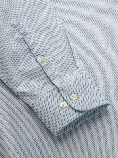 Bassano Sky Printed Single Cuff Tailored Fit Classic Formal Cotton Shirt
