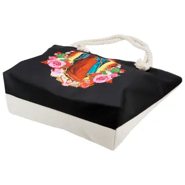 Black Our Lady of Guadalupe Tote Bag