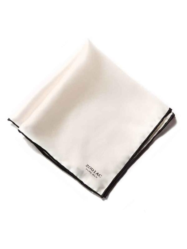 Black & White Solid Silk Pocket Square