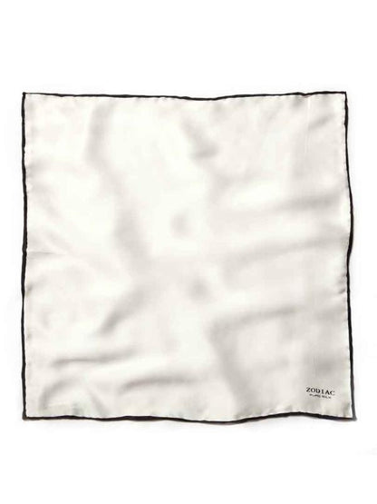 Black & White Solid Silk Pocket Square