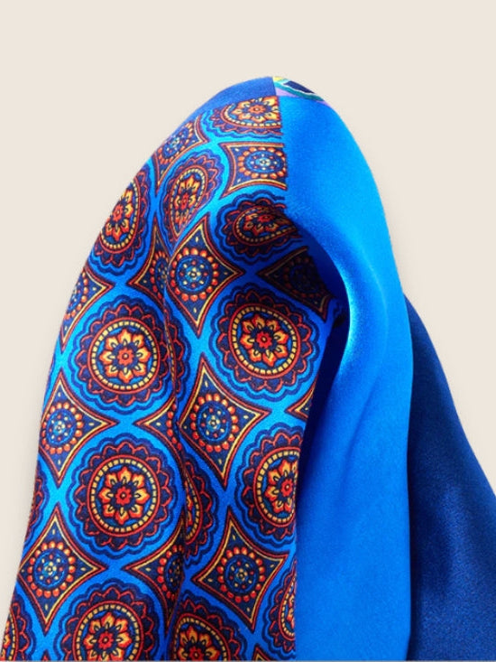Blue 4-in-1 Silk Pocket Square