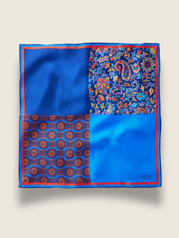 Blue 4-in-1 Silk Pocket Square