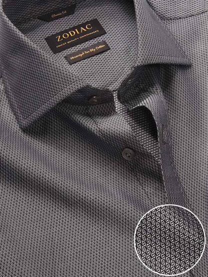 Bruciato Black Solid Single Cuff Classic Fit Semi Formal Dark Two Ply Mercerized Cotton Shirt