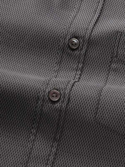 Bruciato Black Solid Single Cuff Classic Fit Semi Formal Dark Two Ply Mercerized Cotton Shirt