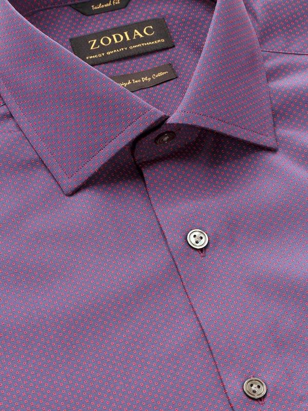 Bruciato Red Solid Full Sleeve Single Cuff Tailored Fit Semi Formal Dark Two Ply Mercerized Cotton Shirt