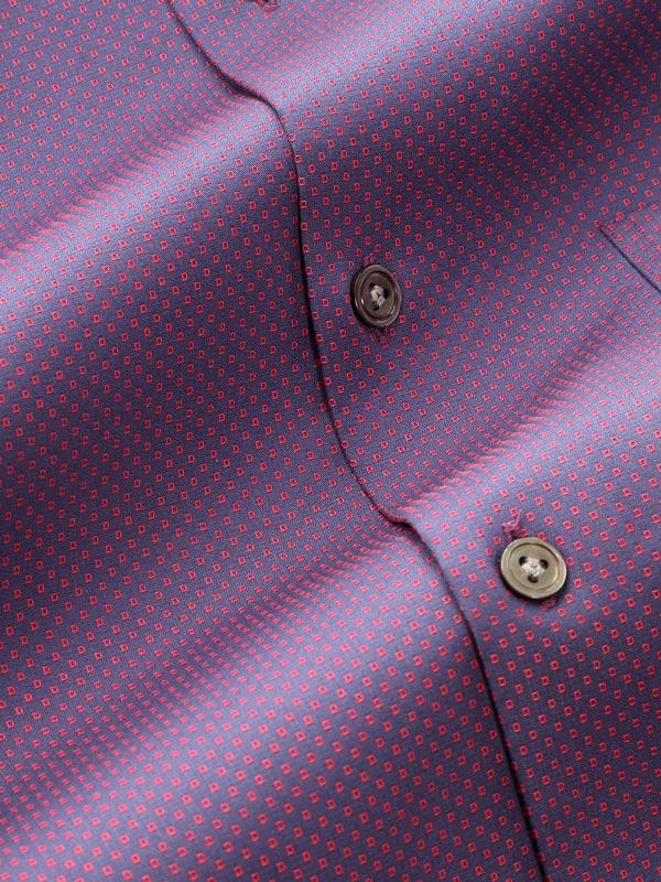 Bruciato Red Solid Full Sleeve Single Cuff Tailored Fit Semi Formal Dark Two Ply Mercerized Cotton Shirt