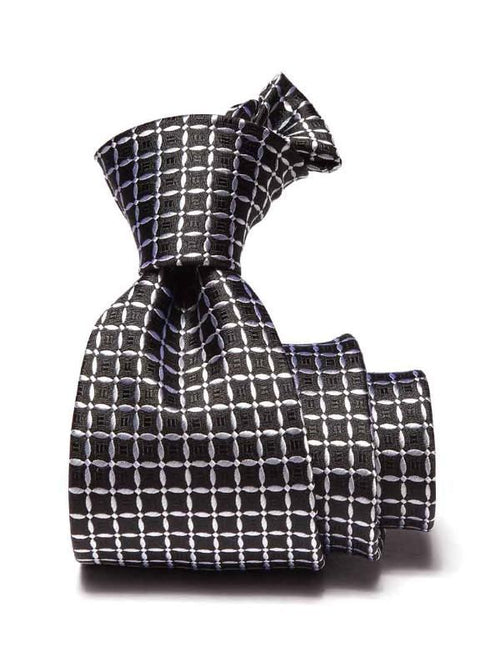 Campania Structure Black & White Silk Tie