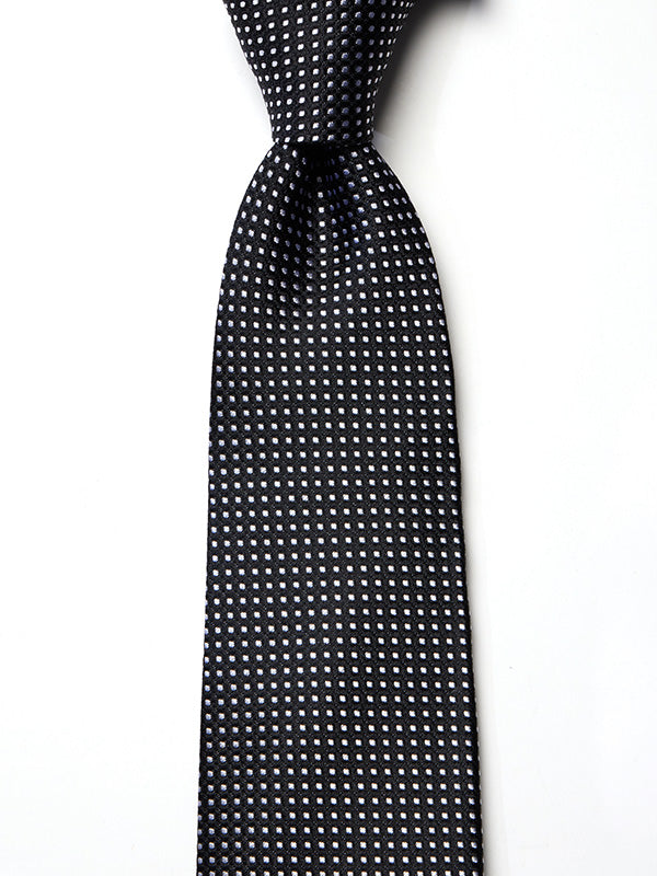 Campania Structure Black & White Silk Tie
