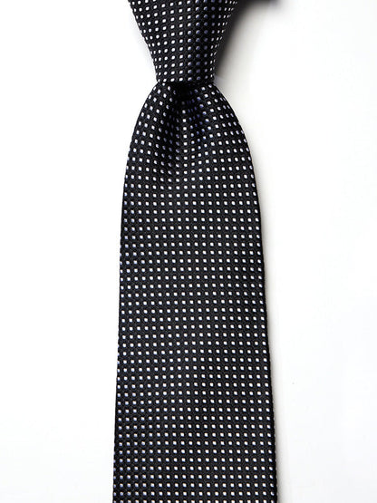 Campania Structure Black & White Silk Tie