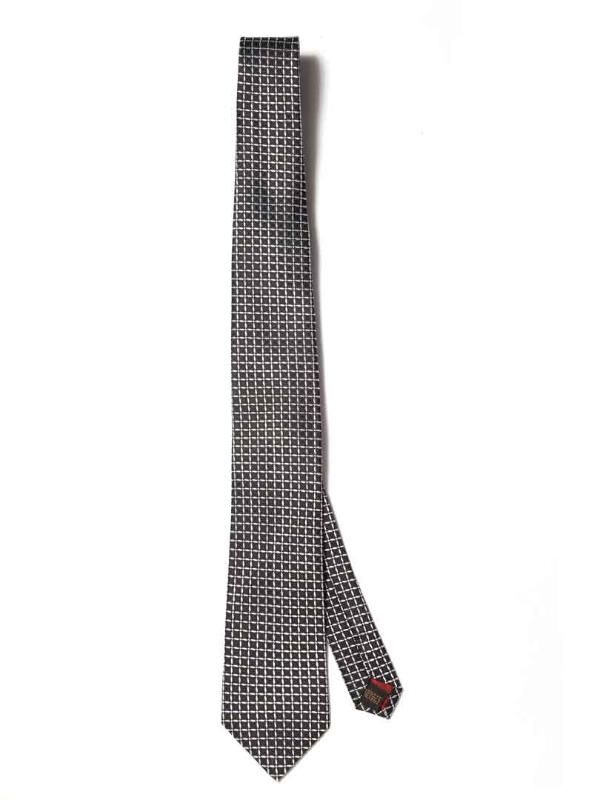 Campania Structure Black & White Silk Tie