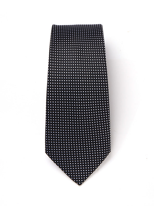 Campania Structure Black & White Silk Tie