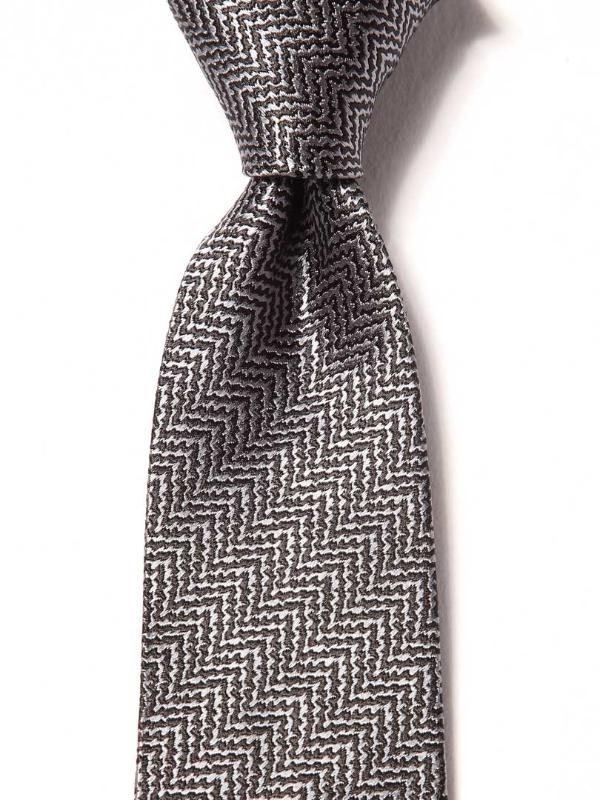 Campania Structure Dark Black Silk Tie