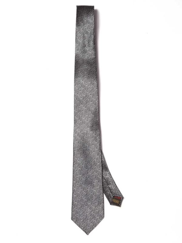 Campania Structure Dark Black Silk Tie