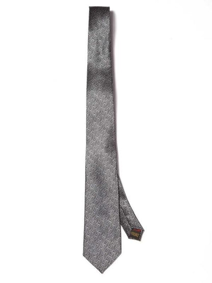 Campania Structure Dark Black Silk Tie