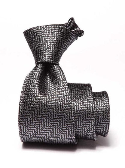 Campania Structure Dark Black Silk Tie