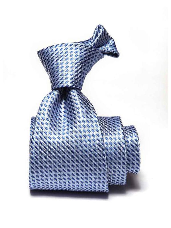 Campania Structure Medium Blue Silk Tie