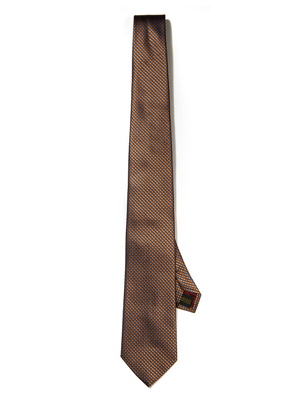 Campania Structure Solid Dark Brown Silk Tie
