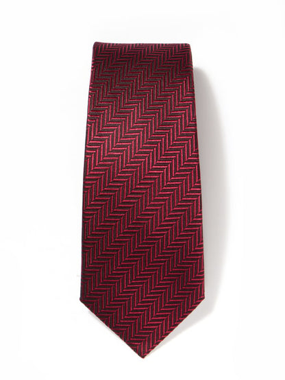 Campania Structure Solid Medium Maroon Silk Tie