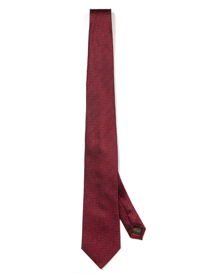 Campania Structure Solid Medium Maroon Silk Tie