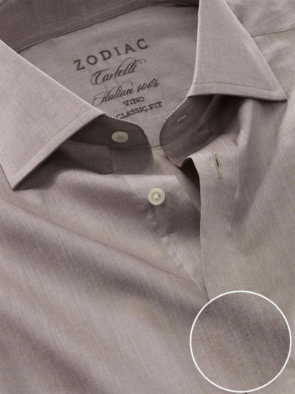 Carletti Light Grey Solid Full Sleeve Single Cuff Classic Fit Classic Formal Italian 100’s Cotton Shirt