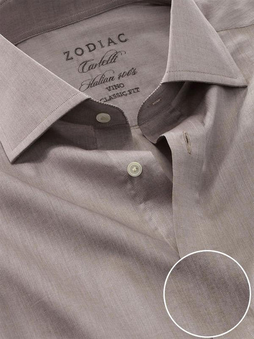 Carletti Light Grey Solid Full Sleeve Single Cuff Classic Fit Classic Formal Italian 100’s Cotton Shirt