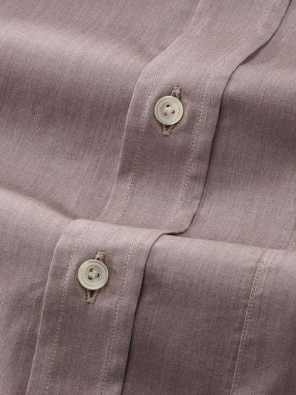 Carletti Light Grey Solid Full Sleeve Single Cuff Classic Fit Classic Formal Italian 100’s Cotton Shirt