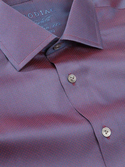 Carletti Maroon Solid Full Sleeve Single Cuff Tailored Fit  Semi Formal Dark  Italian 100's Cotton Shirt