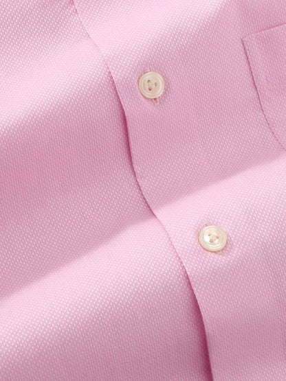 Cascia Pink Solid Full Sleeve Single Cuff Tailored Fit Classic Formal Cotton Shirt