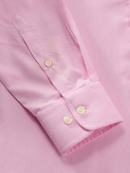 Cascia Pink Solid Full Sleeve Single Cuff Tailored Fit Classic Formal Cotton Shirt