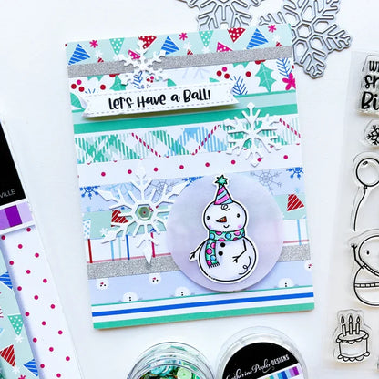 Catherine Pooler - Dies - Snow Many Flakes. You can never have too many snowflakes. So bring on the Snow Many Flakes Dies! This set of 5 graduated size snowflake dies will give you lots of options to layer on the snow! Available at Embellish Away located in Bowmanville Ontario Canada. Card by brand ambassador.