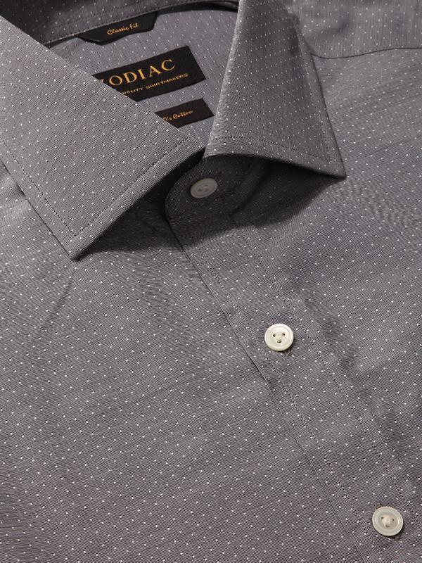 Chianti Black Solid Full Sleeve Single Cuff Tailored Fit Dark Semi Formal Cotton Shirt