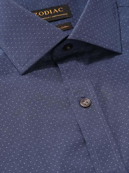 Chianti Navy Solid Full Sleeve Single Cuff Tailored Fit Dark Semi Formal Cotton Shirt