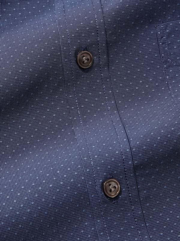 Chianti Navy Solid Full Sleeve Single Cuff Tailored Fit Dark Semi Formal Cotton Shirt