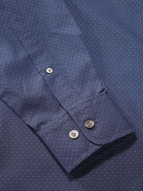 Chianti Navy Solid Full Sleeve Single Cuff Tailored Fit Dark Semi Formal Cotton Shirt