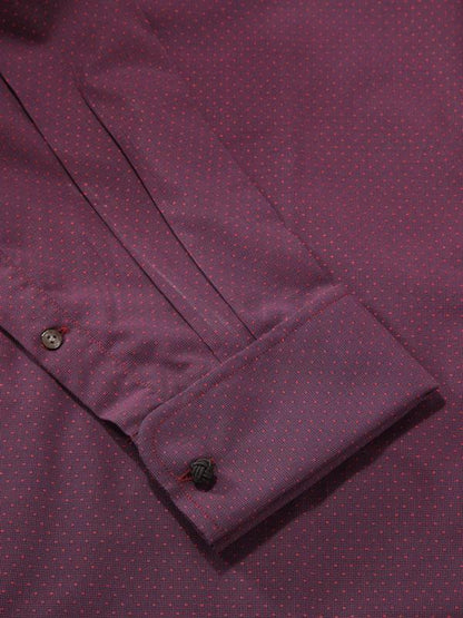 Chianti Purple Solid Full Sleeve Single Cuff Tailored Fit Dark Semi Formal Cotton Shirt