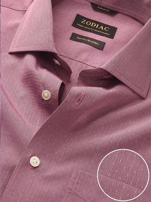Chianti Rose Solid Full Sleeve Single Cuff Tailored Fit Dark Semi Formal Cotton Shirt