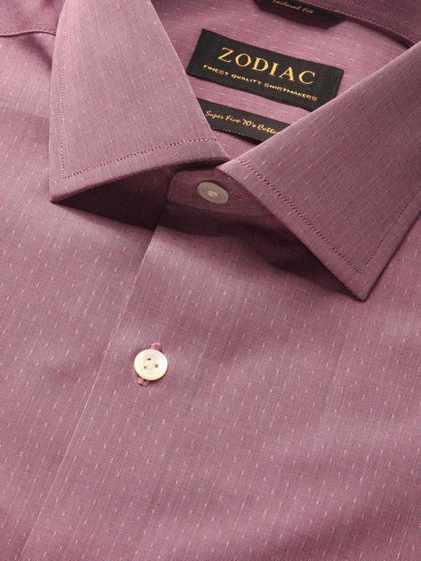 Chianti Rose Solid Full Sleeve Single Cuff Tailored Fit Dark Semi Formal Cotton Shirt