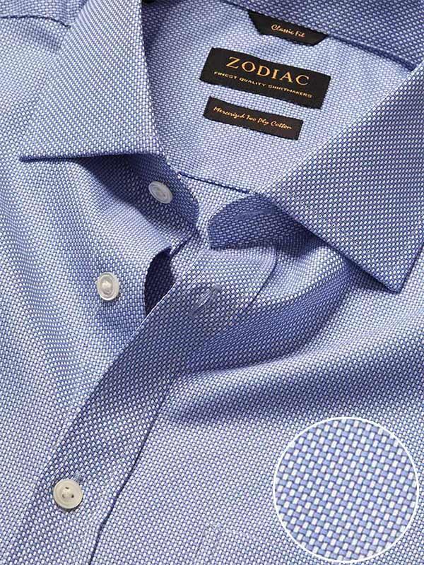 Cione Blue Check Full Sleeve Single Cuff Classic Fit Classic Formal Two Ply Mercerized Cotton Shirt