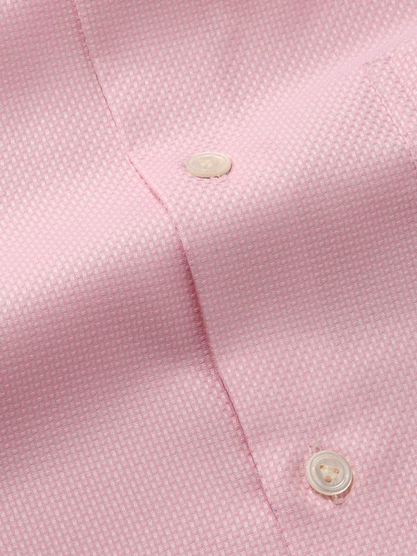 Cione Pink Solid Full Sleeve Double Cuff Tailored Fit Classic Formal Two Ply Mercerized Cotton Shirt