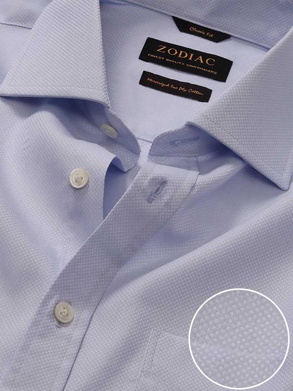 Cione Sky Solid Full Sleeve Double Cuff Classic Fit Classic Formal Two Ply Mercerized Cotton Shirt