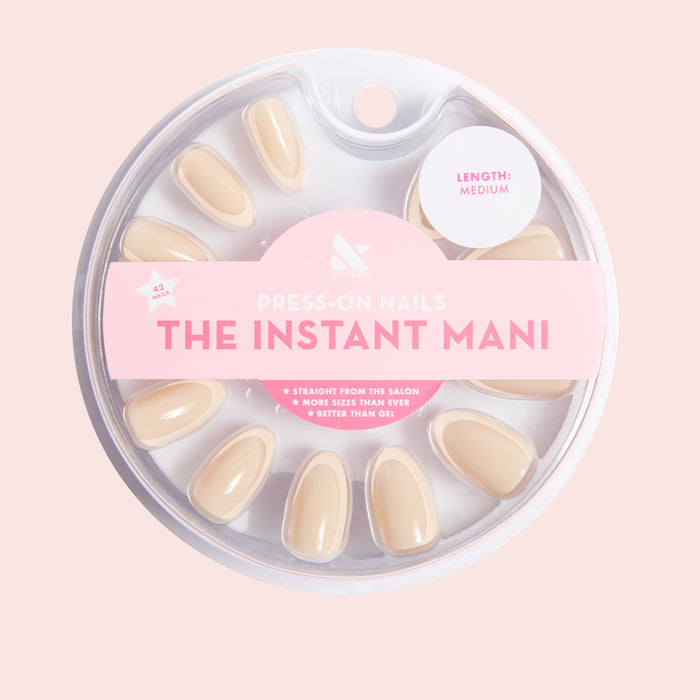 Coffee French | Almond | Medium press-on nails in a neutral tonal French style for an easy at-home manicure