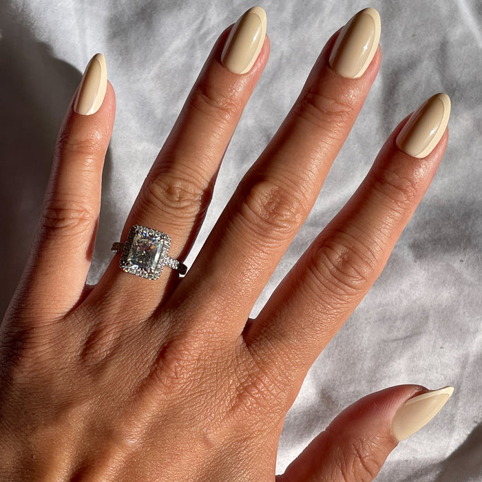 Coffee French | Almond | Medium neutral-toned almond press-on nails with subtle asymmetrical French design for easy at-home mani