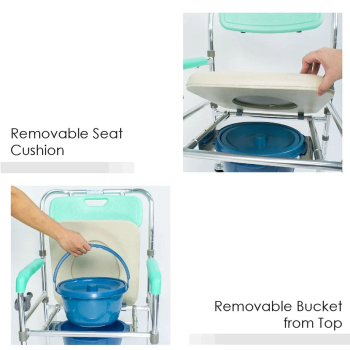 Commode chair with Wheels 4" | BION