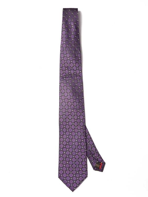 Como Check Dark Lilac Silk Tie