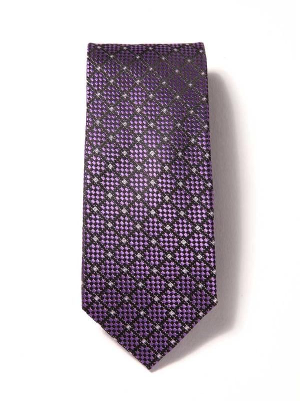 Como Check Dark Lilac Silk Tie