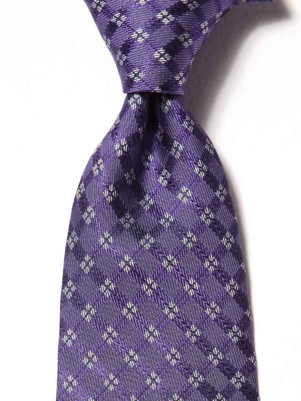 Como Check Dark Purple Silk Tie