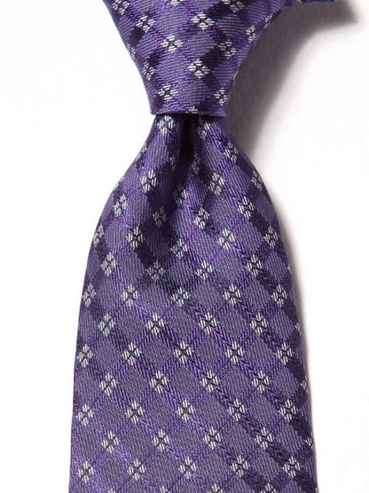 Como Check Dark Purple Silk Tie